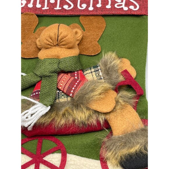 Christmas Stockings red cuff Merry Christmas plaid red green foe fur layer READ - Picture 5 of 8